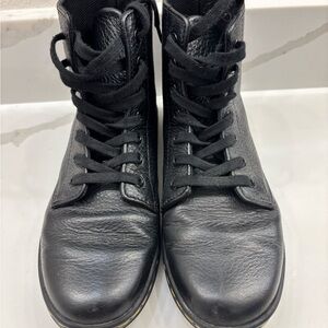 Dr. Martens Black Textured Combat Boots
